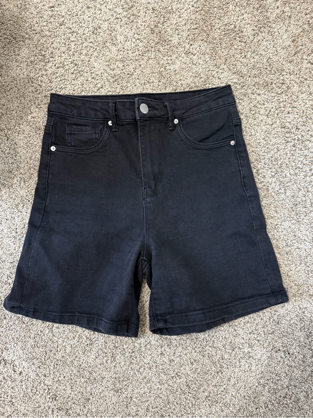 High-Rise Black Women's Jean Shorts
